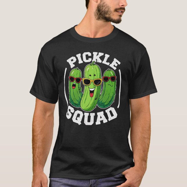 Funny Pickle Squad Kawaii Food for Pickles Lovers T-Shirt (Front)