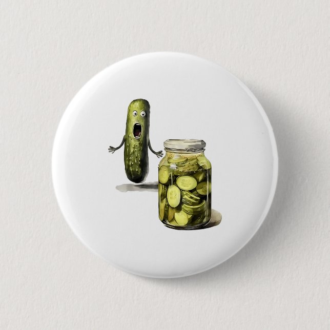 Funny Pickle Surprise A Cucumber And A Jar Of Slic Button (Front)