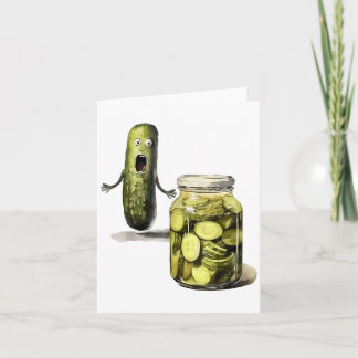 Funny Pickle Surprise A Cucumber And A Jar Of Slic Card