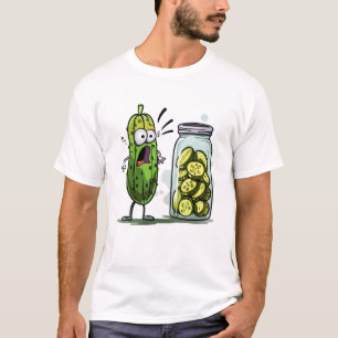 Funny Pickle Surprise A Cucumber And A Jar Of Slic T-Shirt