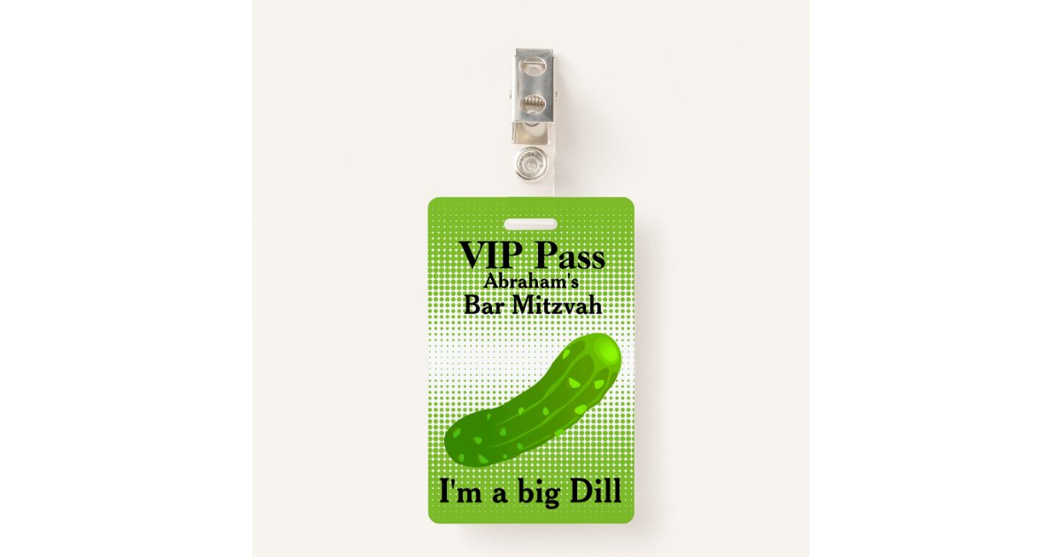 Funny Pickle VIP Party Badge | Zazzle