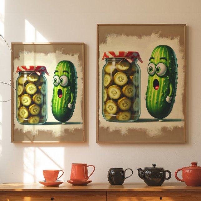 Funny Pickle Wall Art Cartoon Poster Dark Humor  (Creator Uploaded)