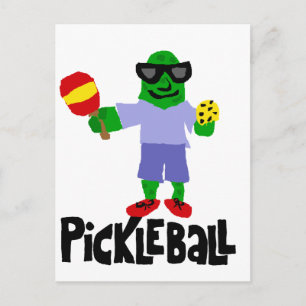 Funny Pickle with Pickleball Paddle Postcard