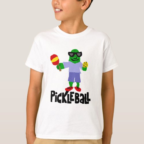 Funny Pickle with Pickleball Paddle T_Shirt