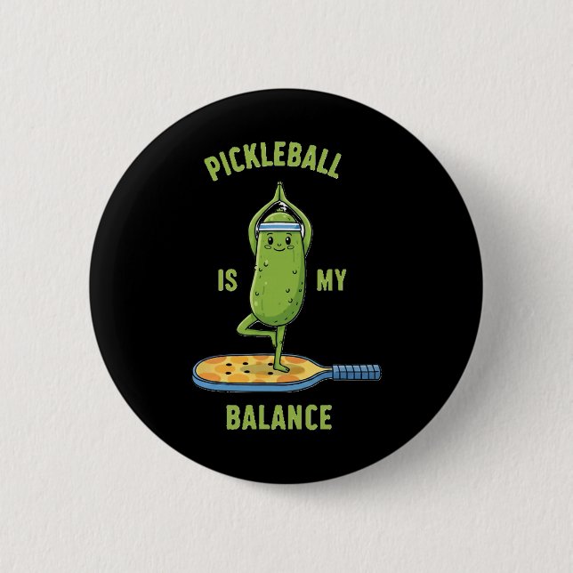 Funny Pickle Yoga Tee Picklell Is My Lance Graphic Button (Front)