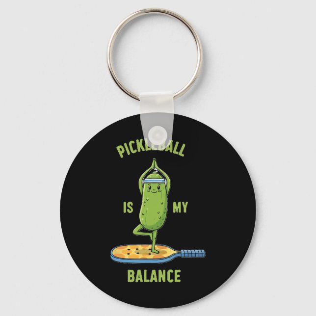Funny Pickle Yoga Tee Picklell Is My Lance Graphic Keychain (Front)