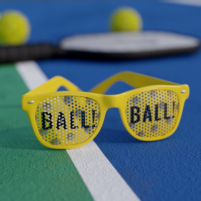 Funny Pickleball Ball Yellow Retro Sunglasses (Creator Uploaded)