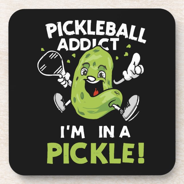 Funny-Pickleball Beverage Coaster (Front)
