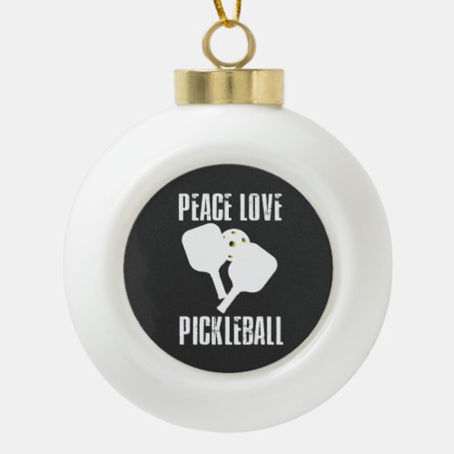 Funny Pickleball  Ceramic Ball Christmas Ornament