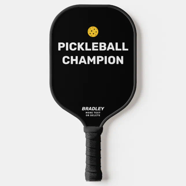 Funny Pickleball Champion Custom Text Name Pickleball Paddle Zazzle
