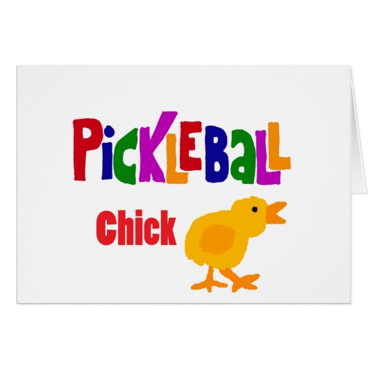 Funny Pickleball Chick Art Cards (Front Horizontal)