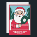 Funny Pickleball Christmas Santa Your Custom Text  Holiday Card<br><div class="desc">Spread holiday cheer on and off the court with this festive pickleball Christmas card! Featuring a jolly pickleball Santa and space for your custom text on the front and back, this card is perfect for pickleball players, clubs, coaches, or anyone who loves the sport. Add your personal messages easily, and...</div>