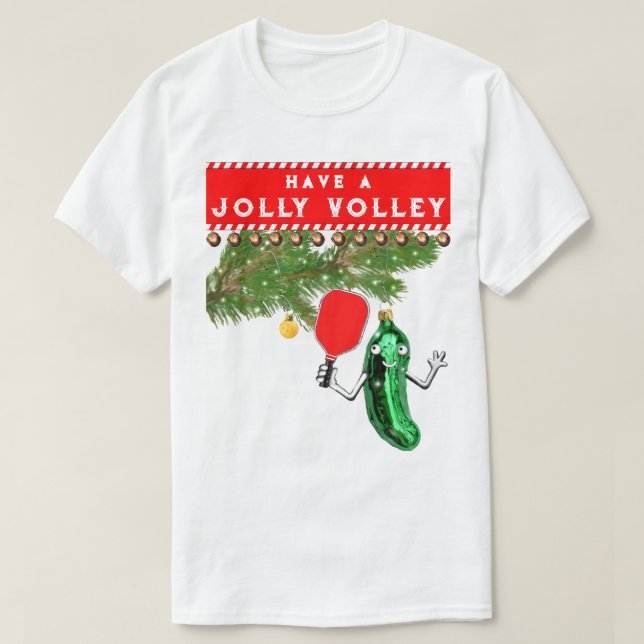 Funny Pickleball Christmas T-Shirt (Design Front)