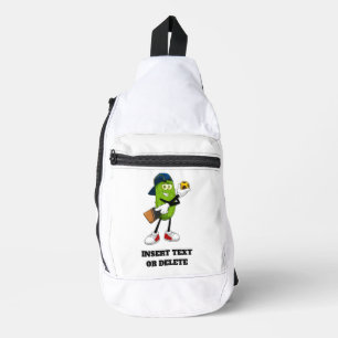 Funny Pickleball Custom Name Sports Print Backpack Sling Bag