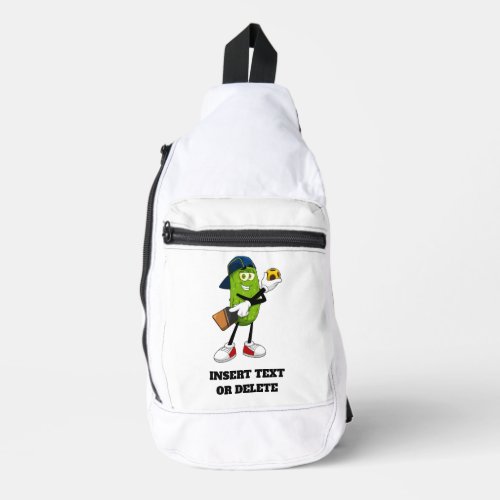 Funny Pickleball Custom Name Sports Print Backpack Sling Bag