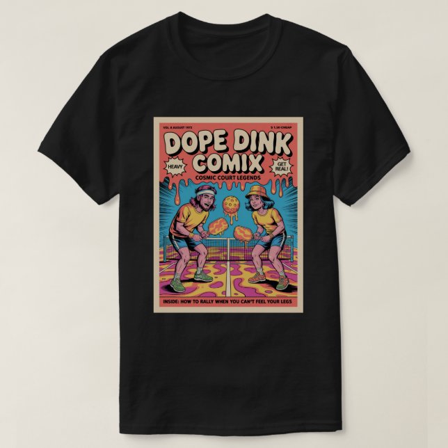 Funny Pickleball Dope Dink Comix Poster T-Shirt (Design Front)