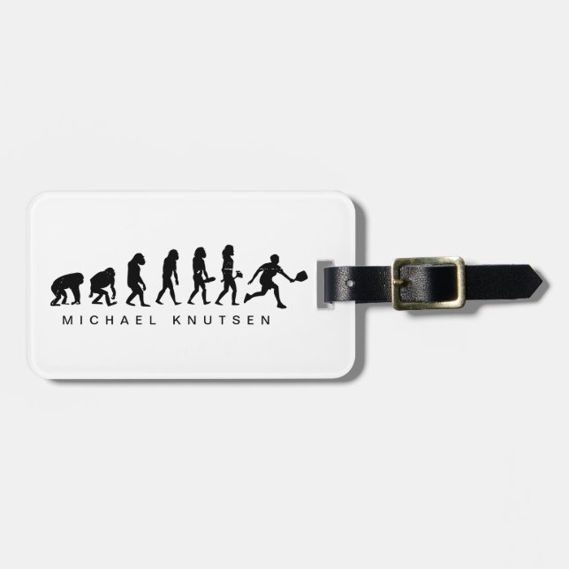 Funny  Pickleball Evolution  Personalized  Luggage Tag (Front Horizontal)