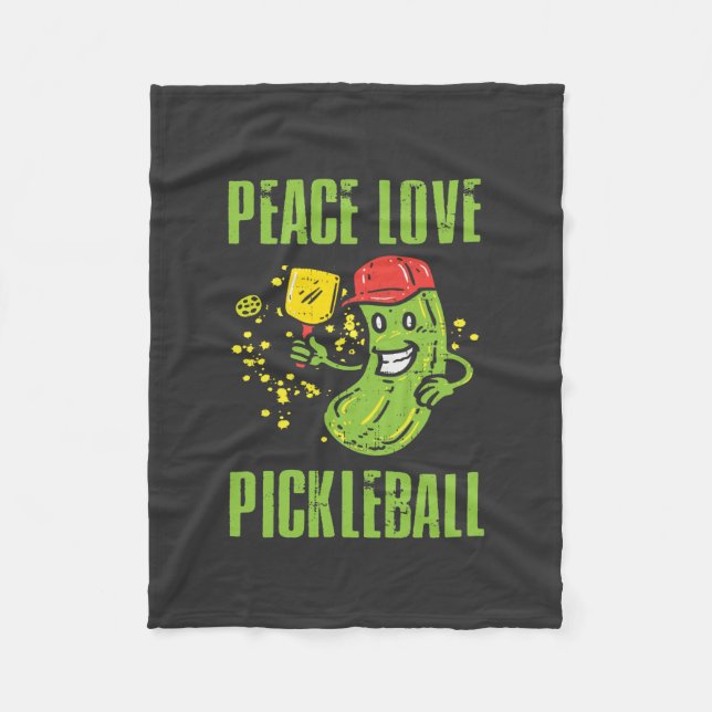 Funny Pickleball Fleece Blanket (Front)