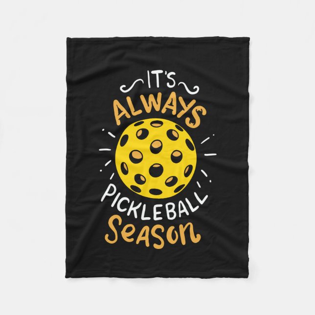 Funny Pickleball Fleece Blanket (Front)