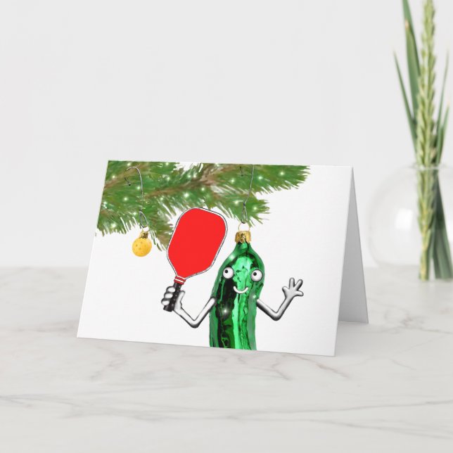 Funny Pickleball Gift Holiday Card (Front)
