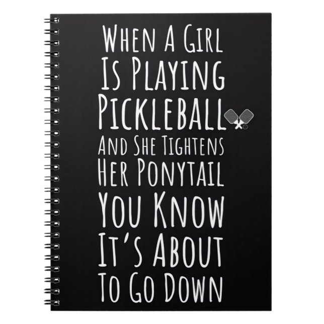 Funny Pickleball Gifts For Teen Girls Player Notebook (Front)