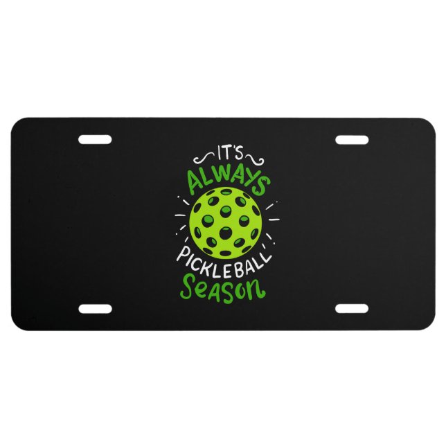 Funny Pickleball Gifts License Plate (Front)