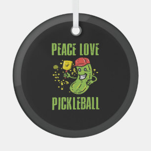 Funny Pickleball Glass Ornament