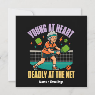 Funny Pickleball Grandma Young At Heart Deadly Net Invitation