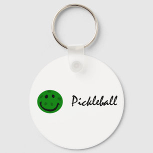 Funny Pickleball Green Face Keychain