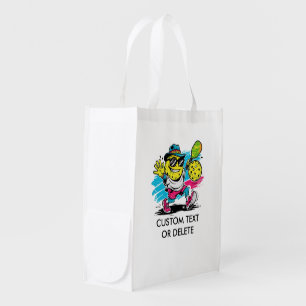 funny pickleball grocery bag
