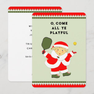 Funny Pickleball Holiday Christmas Cards