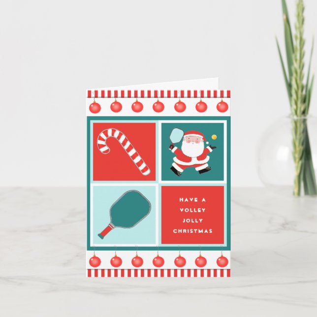 Funny Pickleball Holiday Christmas Cards (Front)
