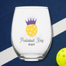 Funny Pickleball King Personalized Monogram