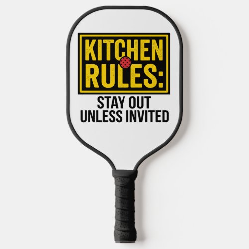 Funny Pickleball Kitchen Rules Warning Sign Carbon Fiber Pickleball Paddle