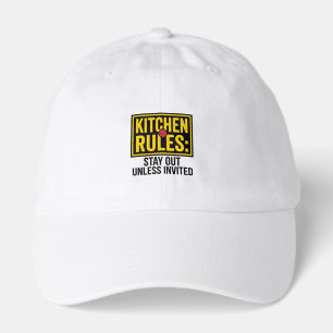 Funny Pickleball Kitchen Rules Warning Sign Hat