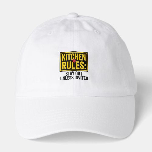 Funny Pickleball Kitchen Rules Warning Sign Hat