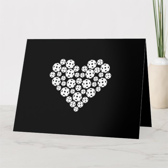 Funny Pickleball Love Heart Shape Valentine Card (Front)