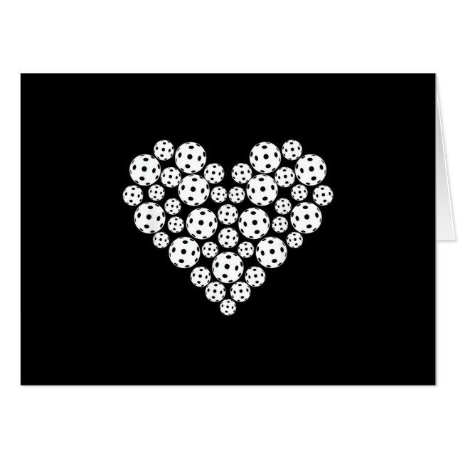 Funny Pickleball Love Heart Shape Valentine Card (Front Horizontal)