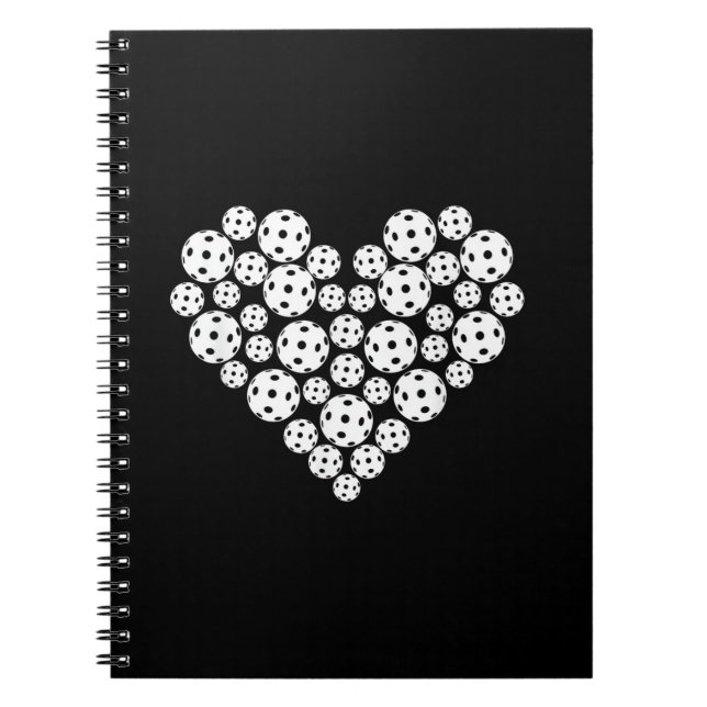 Funny Pickleball Love Heart Shape Valentine Notebook (Front)