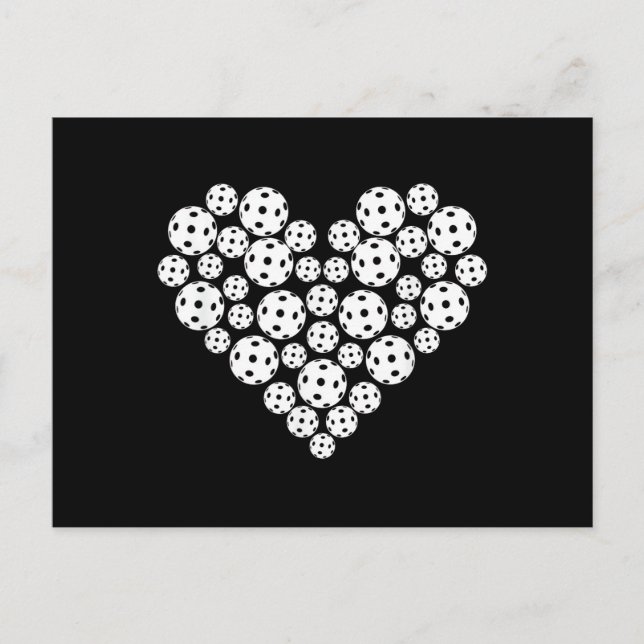 Funny Pickleball Love Heart Shape Valentine Postcard (Front)