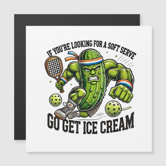 Funny Pickleball Lover Pun with a Pickle Playing (Front/Back)
