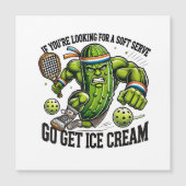 Funny Pickleball Lover Pun with a Pickle Playing (Front)
