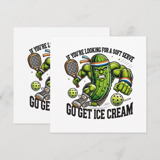 Funny Pickleball Lover Pun with a Pickle Playing (Front/Back)