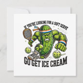 Funny Pickleball Lover Pun with a Pickle Playing (Front)