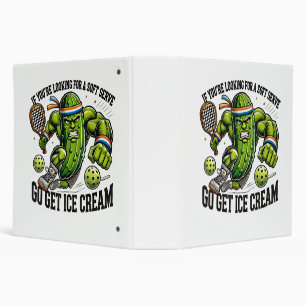 Funny Pickleball Lover Pun with a Pickle Playing 3 Ring Binder