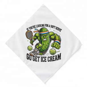 Funny Pickleball Lover Pun with a Pickle Playing Bandana