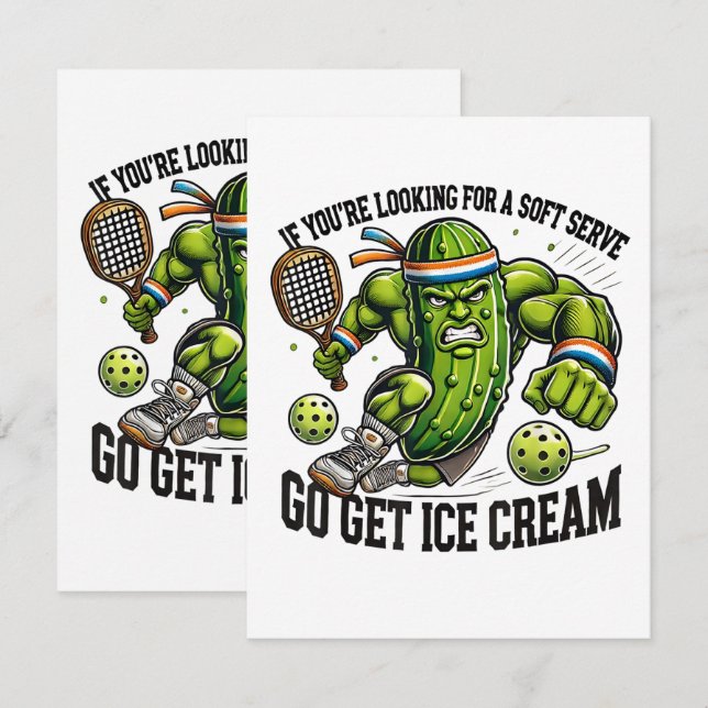 Funny Pickleball Lover Pun with a Pickle Playing Card (Front/Back)