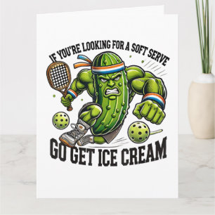 Funny Pickleball Lover Pun with a Pickle Playing Card