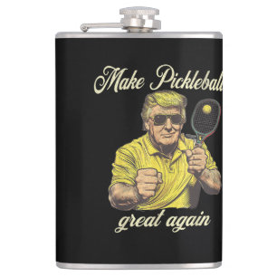 Funny Pickleball Lovers Graphics Pickle Ball Flask