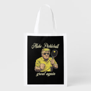 Funny Pickleball Lovers Graphics Pickle Ball Grocery Bag